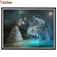 yaotian full diamond painting fantasy big fish and beauty mosaic diamond embroidery cross stitch kits picture of rhinestones