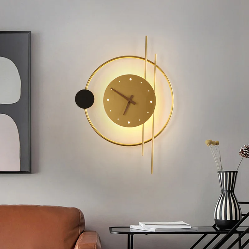 

Postmodern Creative Wall Lamp Nordic Simple Real Clock Living Room Bedroom Study Model Room Corridor Exhibition Hall Wall Clock