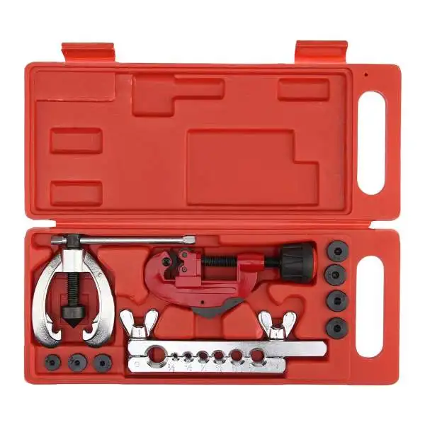 

Promotion!The combo toolbox is fully functional Copper Brake Fuel Pipe Repair Double Flaring Dies Tool Set Clamp Kit Tube Cutter