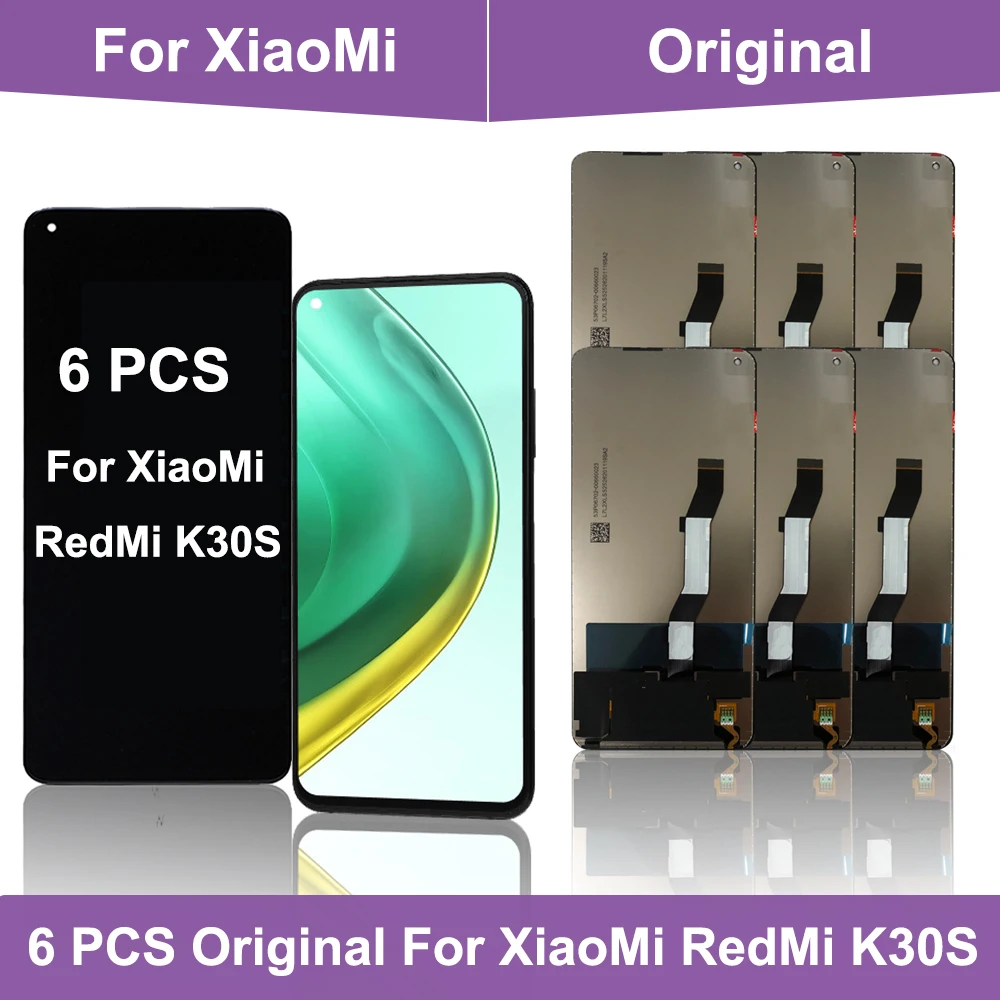 

Оптовая продажа, 6 шт., оригинальный ЖК-дисплей для Xiaomi K30S, сенсорный экран, дигитайзер в сборе для Redmi K30S
