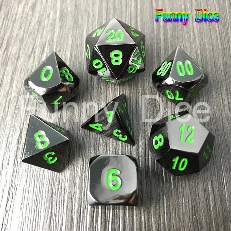 Горячая Распродажа набор металлических игральных костей D4 D6 D8 D10 D % D12 D20 с