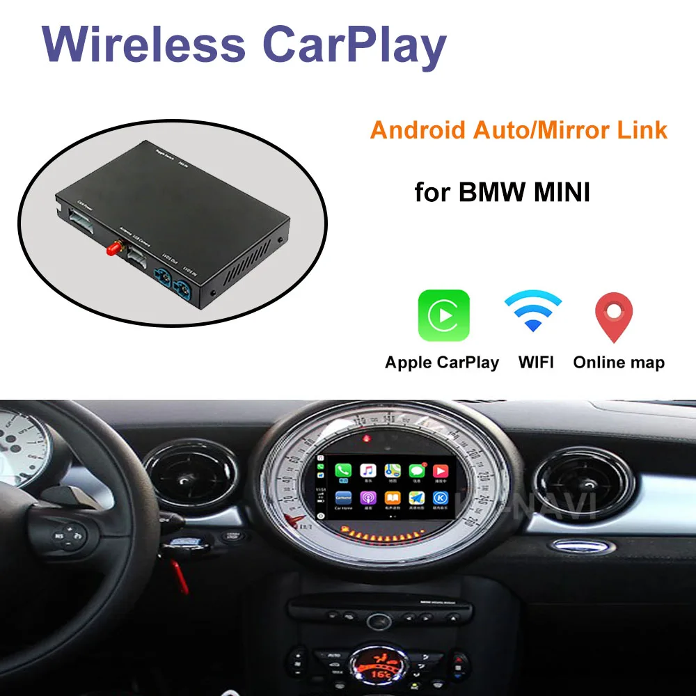 

Wireless CarPlay Android Auto Decoder for BMW Mini Cooper F54 F55 F56 F60 CIC NBT System
