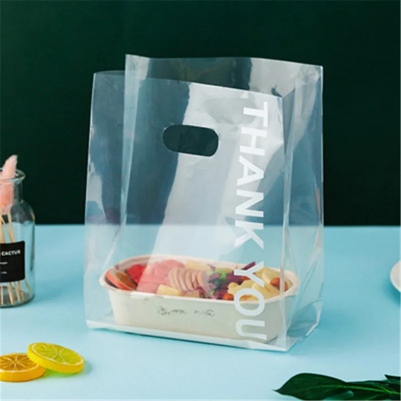 50 шт прозрачный напечатанный выпечки Портативный Пластик салат десерт хлеб торт