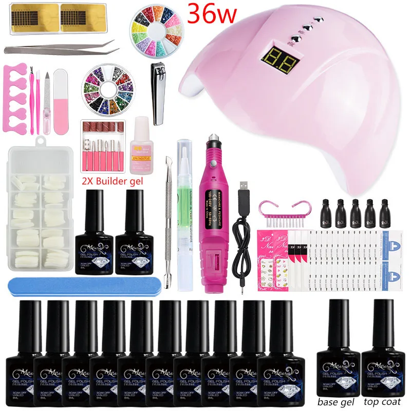 Электрический маникюрный набор 45/36 Вт Светодиодная лампа на гвозде акриловые