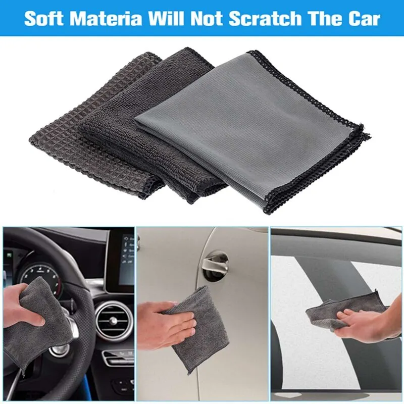 

9Pcs/Set Car Microfiber Towel Washing Glove Bodywork Care Cleaning Kit Wheel Hub Brush Auto Waxing Sponge Polish Applicator Pad