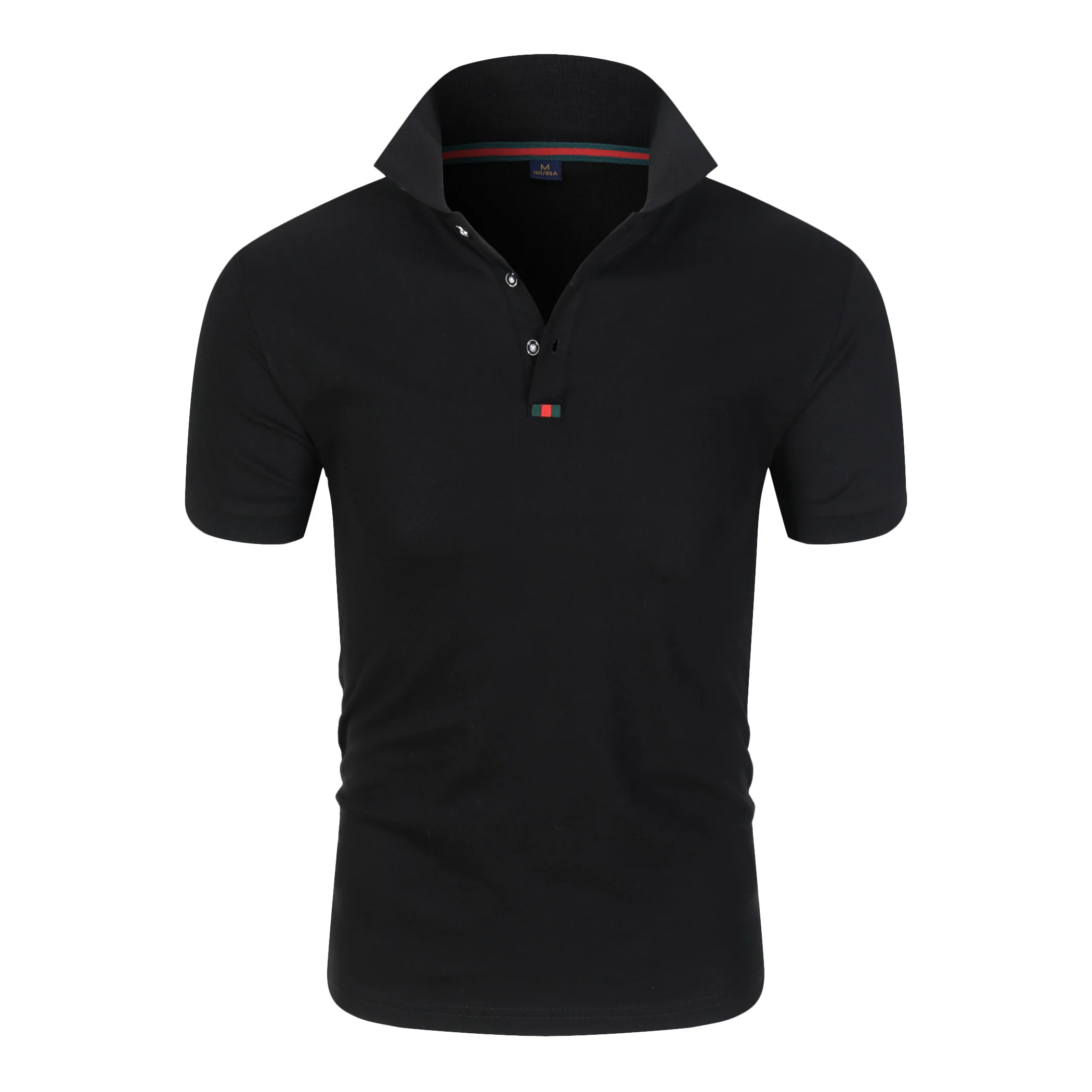 Летняя мужская рубашка поло с коротким рукавом и отложным воротником модная
