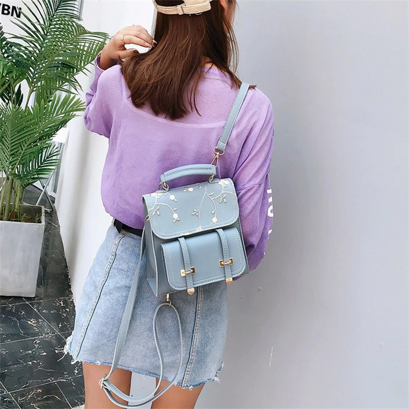 

New Listing Summer Small Fresh Flower Embroidery Backpack 2022 Korean Student Backpack Casual Mini Girl Small Backpack