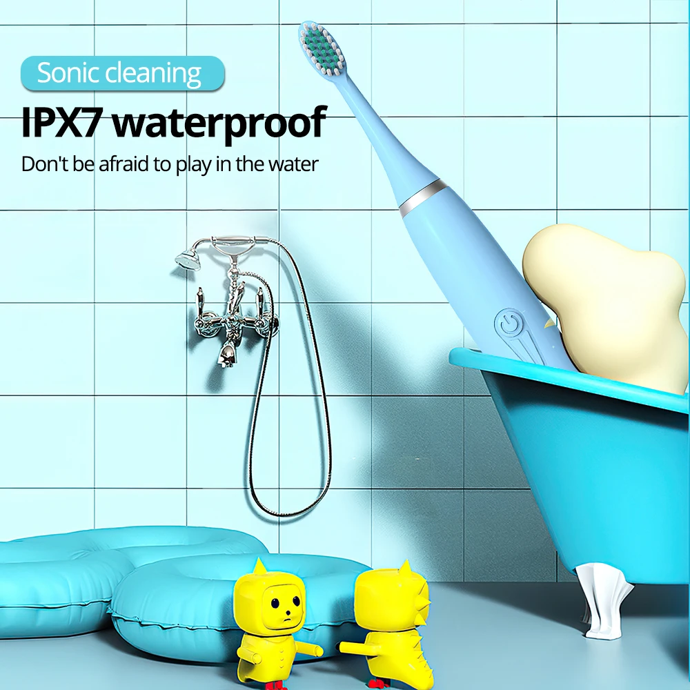 Детская зубная щетка DIOZO с мультяшным рисунком Ультразвуковая электрическая