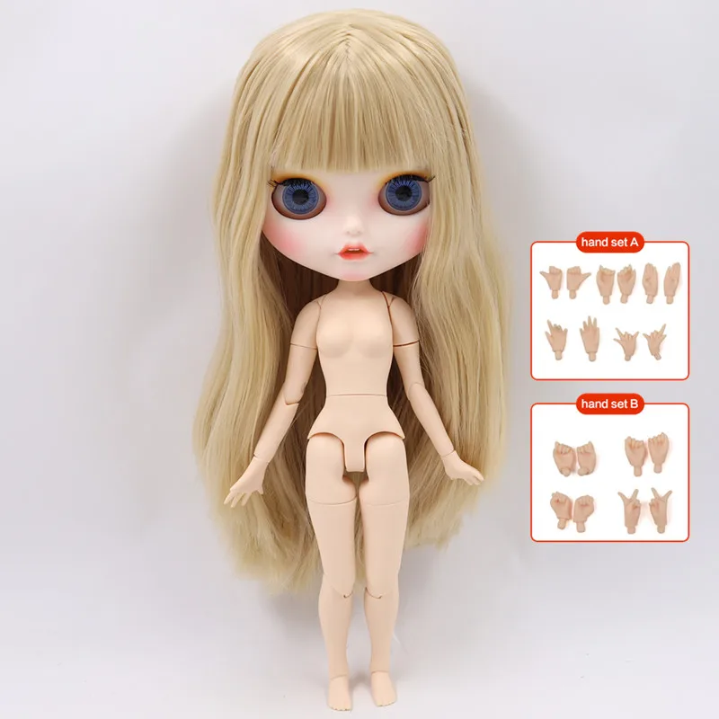 Nude doll ICY Blyth кукла на заказ с руками Набор для тела Новая Улыбка Рот матовое лицо 1/6 игрушки BJD DIY модные куклы подарок для девочки специальное предложение - Цвет: Nude doll