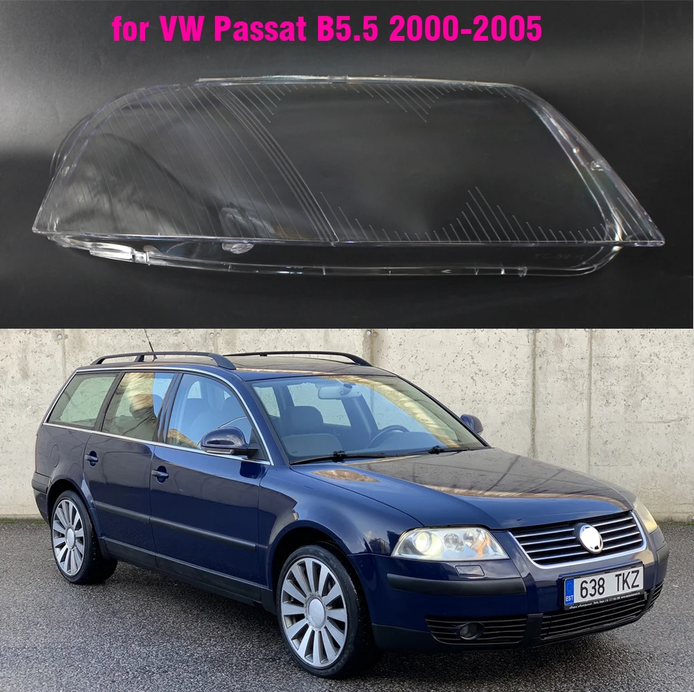 1pcs Car Front Headlight Lens Cover For vw Passat B5.5 2000 2001 2002 2003 2004 2005  Auto Lampshade covers housing transparent
