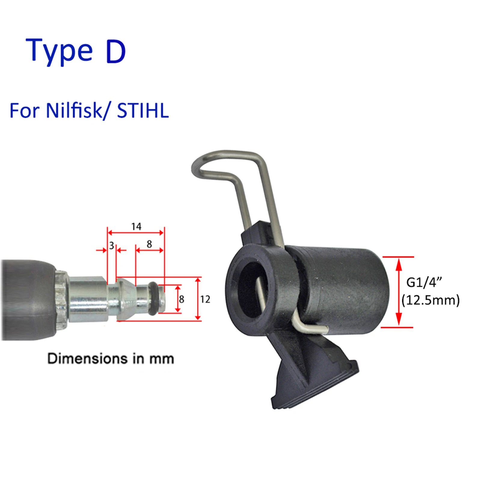 Розетка стандартная 1/4 дюйма для шланга мойки высокого давления переходник -