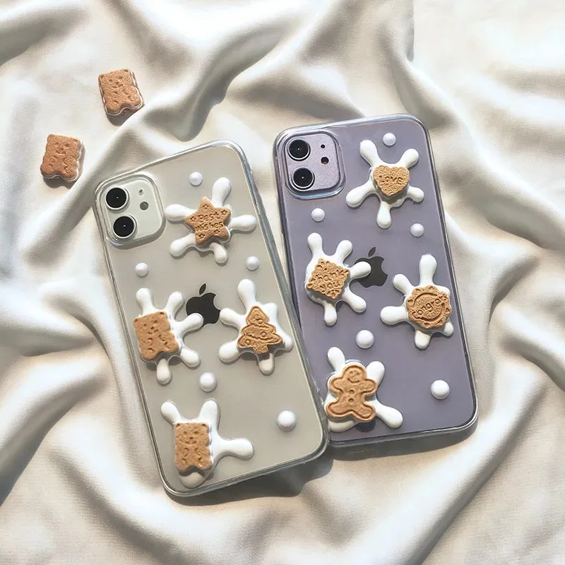 

Cute Chocolate Cookies Siliocne Case For iphone 12 11 Pro Max 7 8 plus XR X XS max Cases SE 2020 Capas Funny Soft Phone Cover
