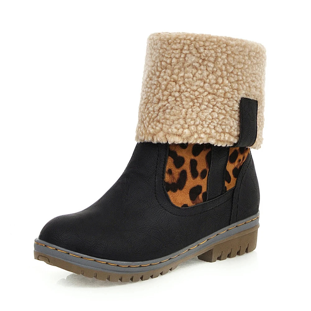 black style 2 DORATASIA/, большие размеры 34-46, женские зимние ботинки на платформе, женские зимние ботинки на меху на высоком каблуке 6 см, женская обувь - Цвет: black style 2