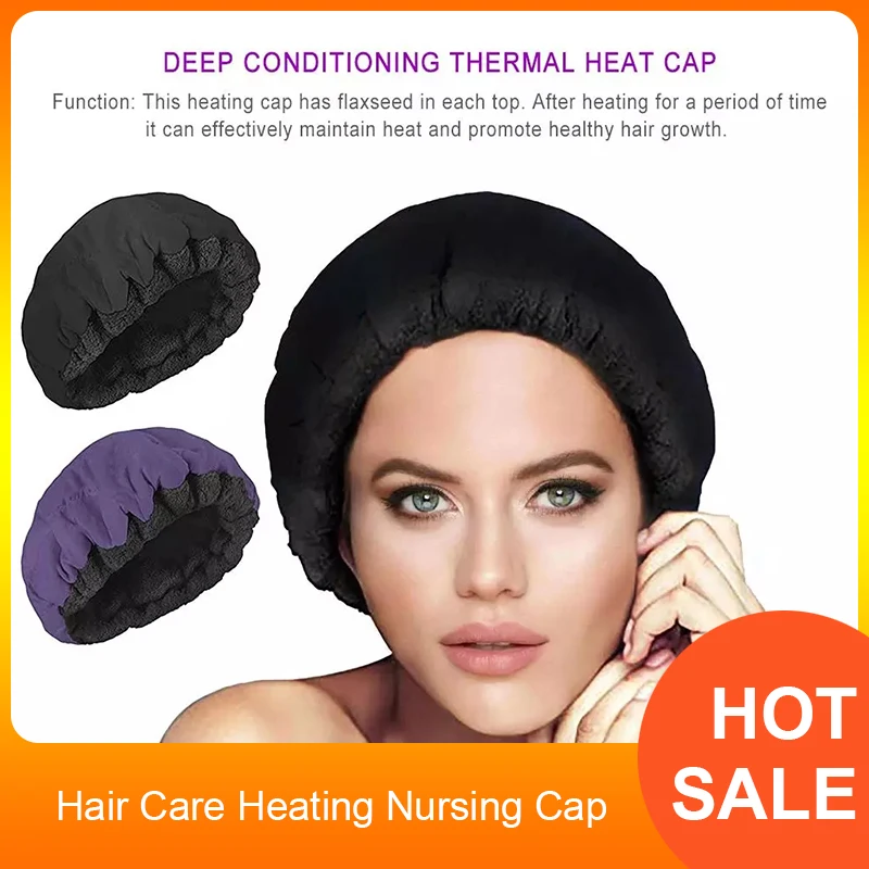 

Hair Care Heating Nursing Cap Deep Conditioning Thermal Heat Cap Microwavable Heated Cap Steaming For Home SPA Hair