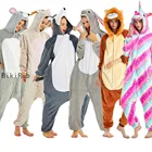  И Единорог, штаны для женщин, Стич, панда, зимние фланелевые пижамы для взрослых ночнушка милый тигр пижамы Тоторо комбинезоны