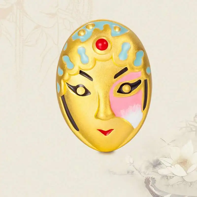 

Новинка, подвеска из желтого золота 24K, традиционное Золотое 3D 999 ожерелье для оперы, подвеска