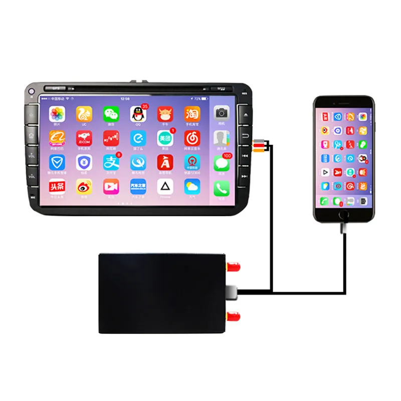 USB проводной Внешний порт CarPlay беспроводное Зеркало Ссылка для IOS Android телефон P tv 550P цифровые автомобили ТВ тюнер Apple Car Play с CVBS, HDMI