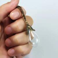 2pcs glass tear drop bottle with twisted cap pendant necklace wishing bottle necklace diy jewelry finding