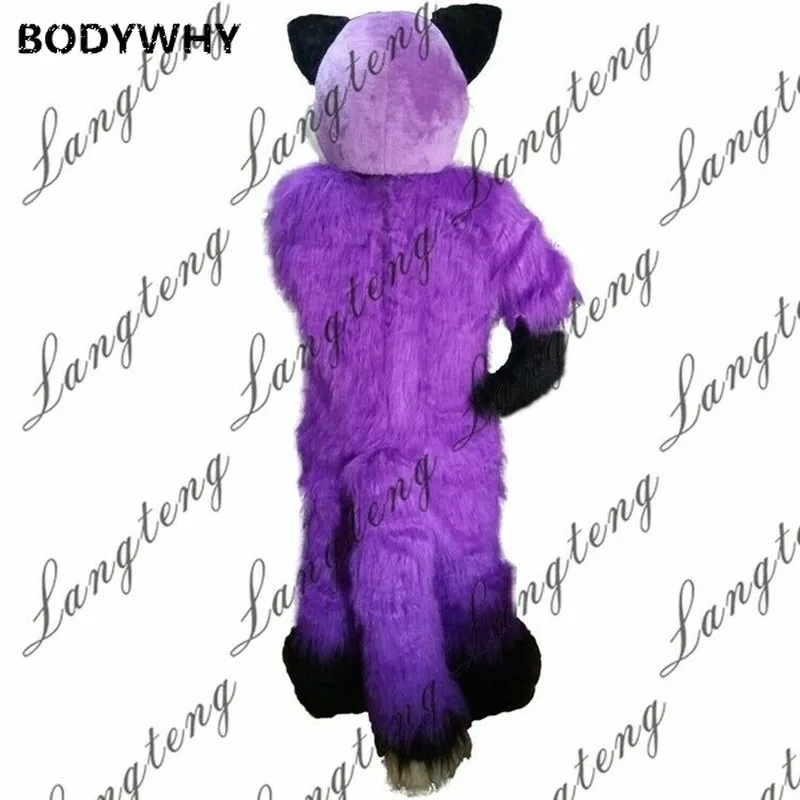 Фиолетовая лиса хаски собака Пушистый костюм талисман косплей реквизит аниме