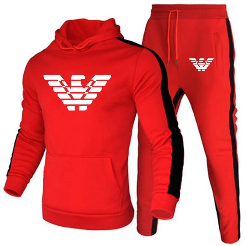 

New Mens Sportswear Casual Sets Men's 2 Piece Set Polyester Sweatshirt Sweatpants Running Sportswear