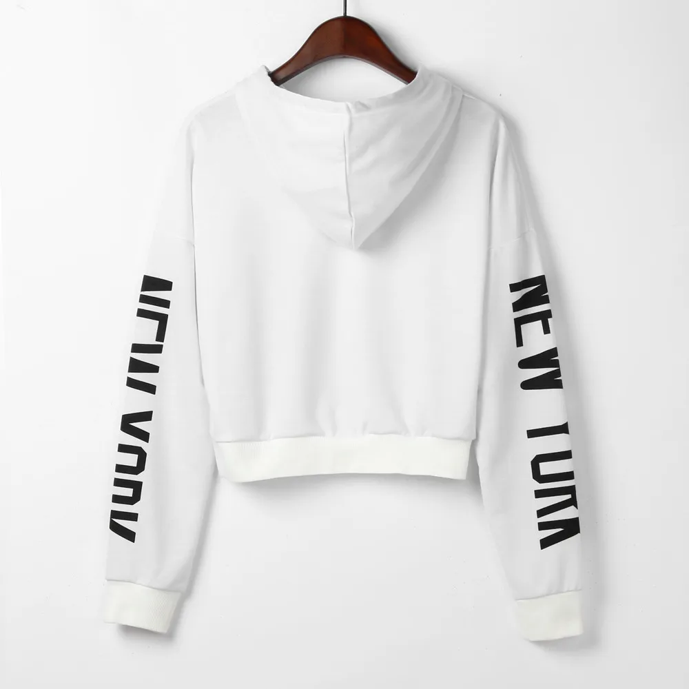 Женская Толстовка с длинным рукавом и буквенным принтом пуловер топы блузка