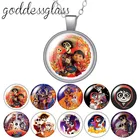 Disney смерть день Коко Мигель любит музыку круглые стеклянные кабошоны разрисованные изделия из стекла с серебряным покрытиемКристалл ожерелья с подвесками, ювелирное изделие, подарок