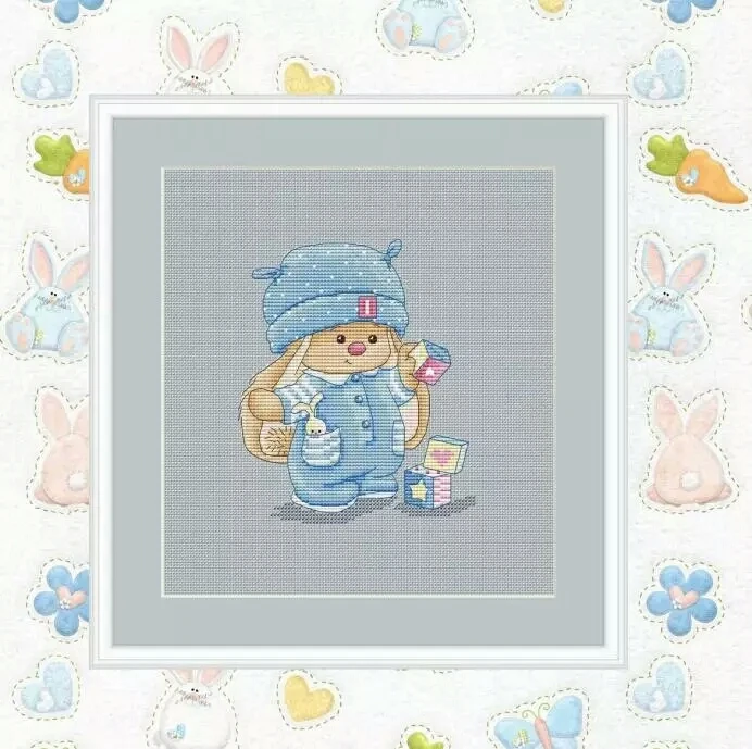 Счетная вышивка крестиком KitBonnie кролик-кролик игра с строительными блоками 1