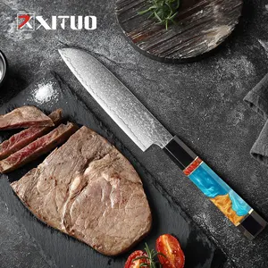 xituo 5 inch santoku knife japanese damascus vg10 steel 67 layers chef knife kitchen knives gadgets tools kitchenware tableware free global shipping
