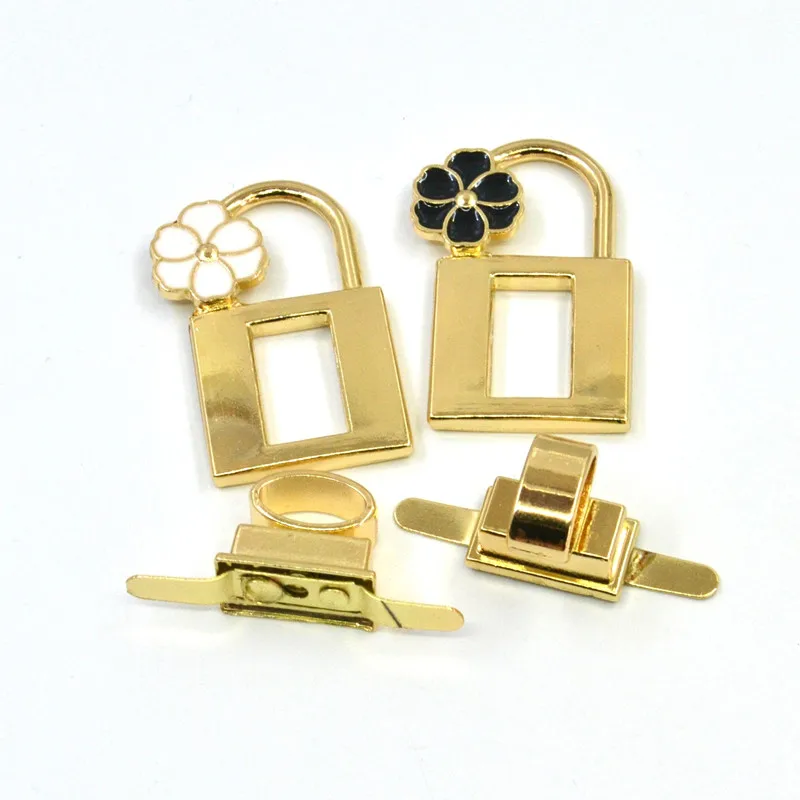 2/5 шт цветок мешок квадратный поворотный замок застежка металл переключатель