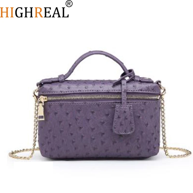 HIGHREAL новый индивидуальный дизайн с страусиным узором Сумки из натуральной кожи