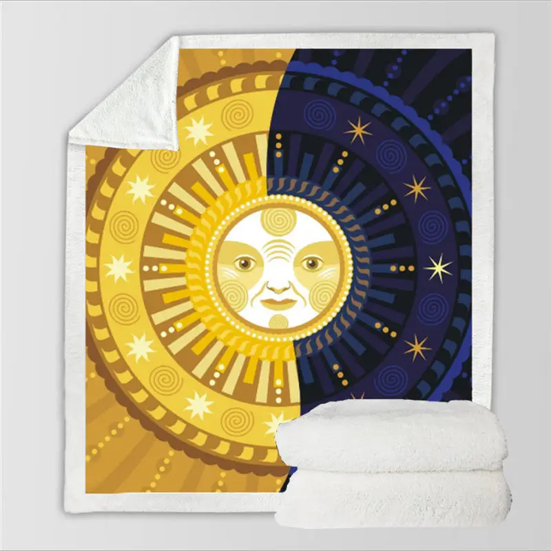 Одеяла 3D Круг Pattern Хлопок Бархатные квадратное одеяло утолщение с капюшоном 150 см