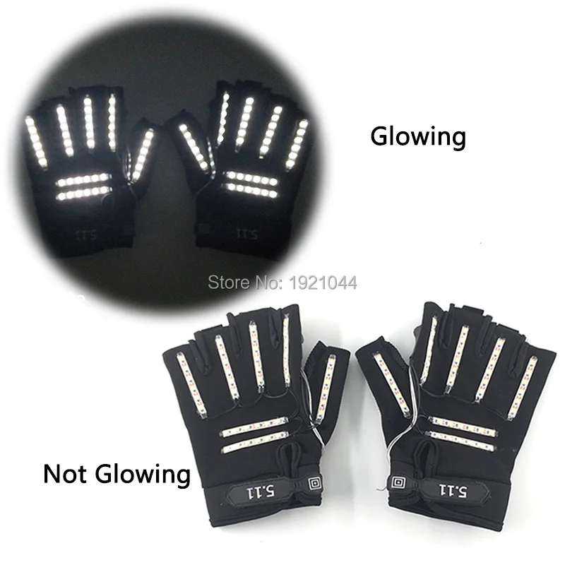

High quality 6 Lighting Colors Select LED Gloves LED Luminous Gloves Bars Nightclubs Costume Gloves Stage Performances Props