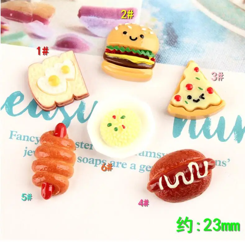 10 шт./лот кабошоны с плоским основанием из смолы для украшения телефона хлеба