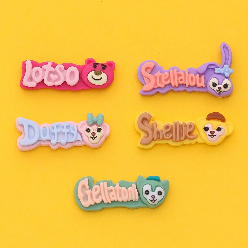 

10PCS Diy Cream Glue Mobile Phone Shell English Letter Brand Material Package Handmade Hair Accessories Resin