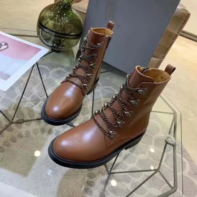 Женские кожаные ботинки botas mujer женские зимние ботильоны для цепного привода