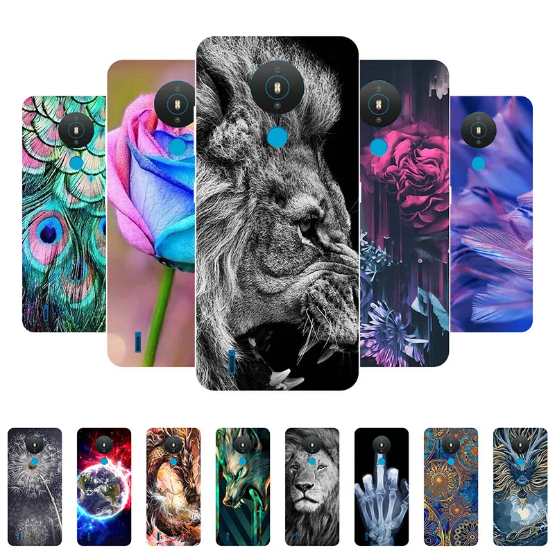 

For Nokia 1.4 Case Silicone Soft TPU Fundas Phone Cover for Nokia 1.4 2021 Case Protective Bumper For Nokia1.4 6.52'' etui Lion