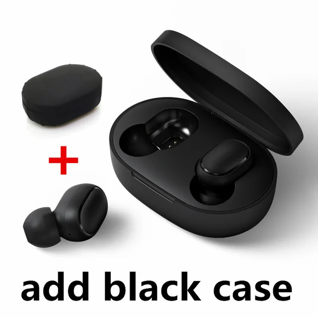GB add Black case Горячая Xiaomi Redmi AirDots Беспроводной Bluethooth наушники Язык Управление ушной Автоматическое Сопряжение Мини Гарнитуры Смарт Управление - Цвет: GB add Black case