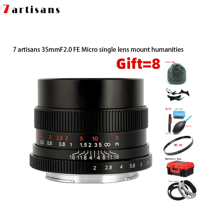

7artisans 35mm f2.0 Prime Lens to All Single Series for sony E-mount Cameras A7 A7II A7R A7RII A7S A6500 A9 A7M3