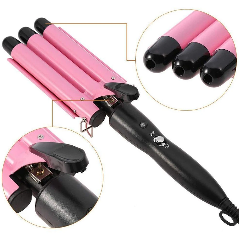 

Durable Pro Triple Barrel Hair Curler Curling Iron Perm Splint Hair Styling Tool Egg Roll Hairstyle Electric Hair Roller