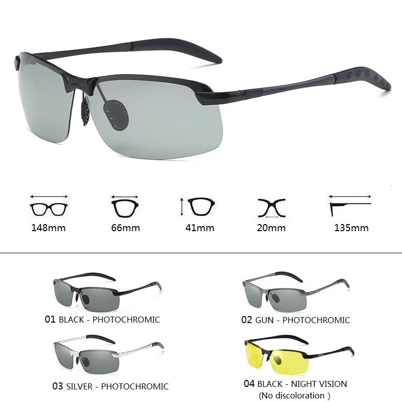 

Photochromic Sunglasses Men Polarized Driving Chameleon Glasses Male Change Color Sun Glasses Day Night Vision Driver's Eyewear