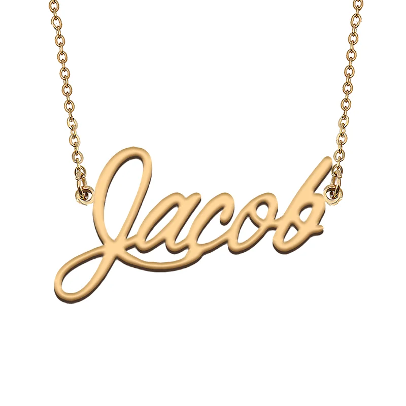 Jacob Custom Name Necklace Customized Pendant Choker Personalized Jewelry Gift for Women Girls Friend Christmas Present