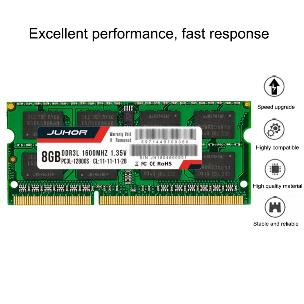 4ГБ/8ГБ DDR4 DDR3L 1600/2133/2400/2666МГц Интерфейс 260Pin Напряжение памяти 1.2В ОЗУ для ноутбука.