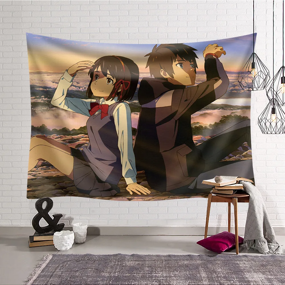 Japan Anime Your Name Wall tapestry beach towel large 200*150cm Cartoon mandala hanging wall art yoga throw | Дом и сад