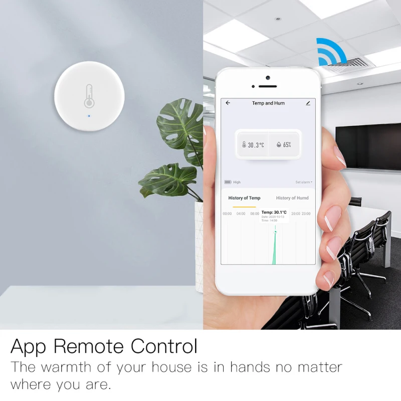 Умный датчик температуры и влажности ZigBee Tuya работает с приложением Alexa Google Home Smart