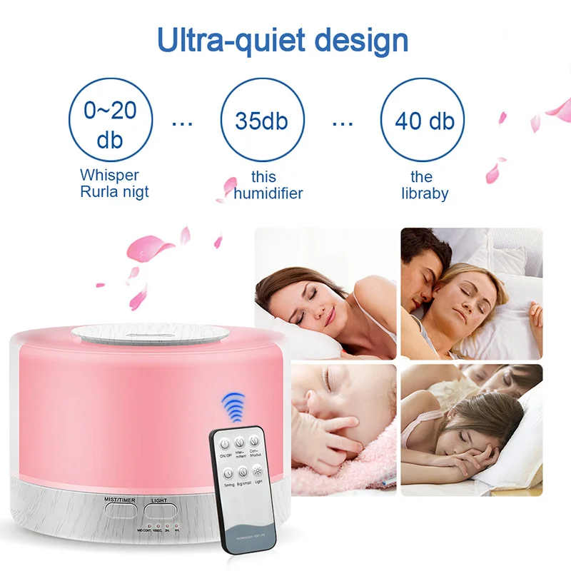 Увлажнитель воздуха диффузор для эфирных масел 500 мл ультразвуковой туманный