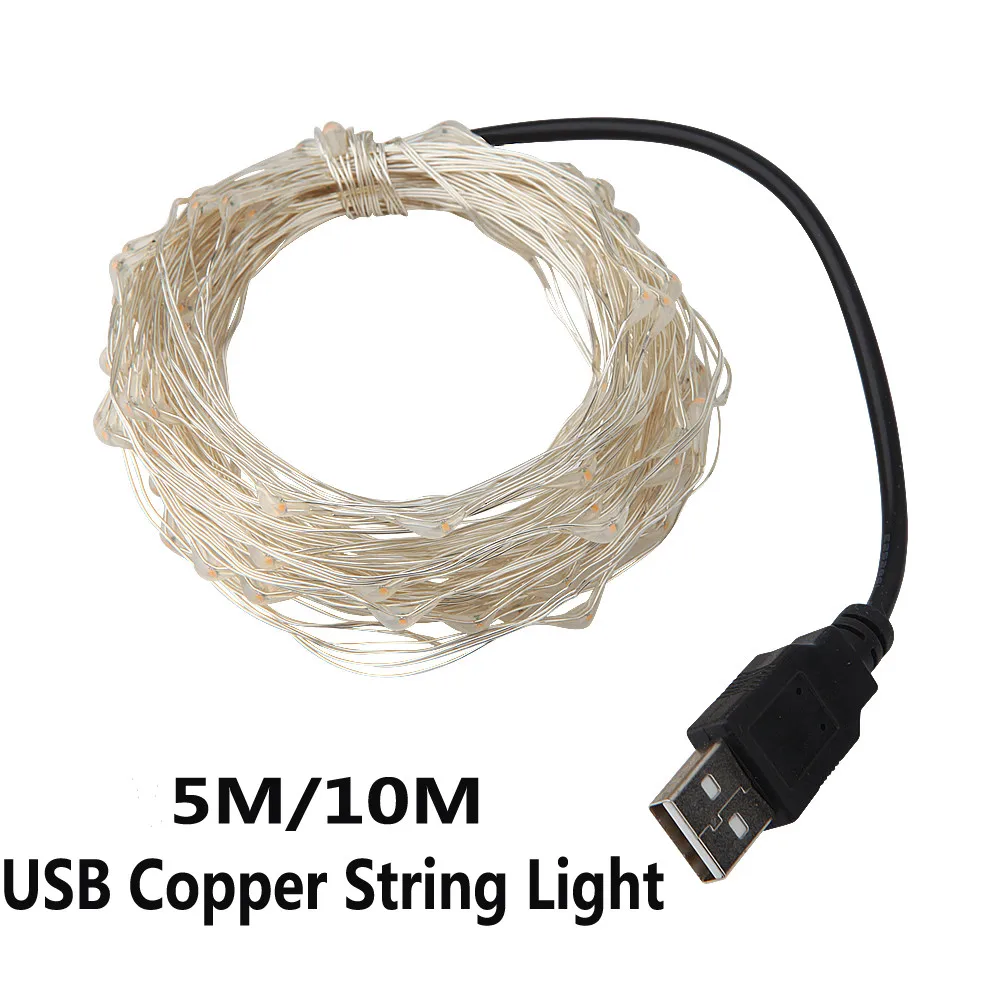 

50pcs/lot 5M 10M LED Fairy String Light for Indoor Bedroom Festival Xmas Wedding Party Patio Decorative Window with USB Power