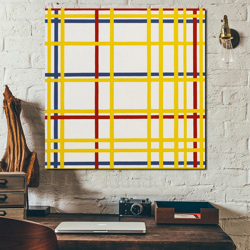 

Piet Cornelies Mondrian New York City I Canvas Painting Print Living Room Home Decor Modern Wall Art Oil Painting Poster Artwork