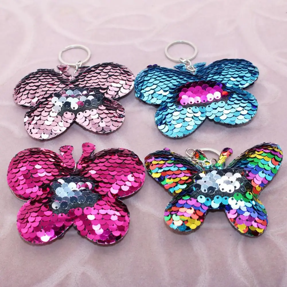 Сверкающие блестки бабочка кулон брелок держатель сумка висячие украшения