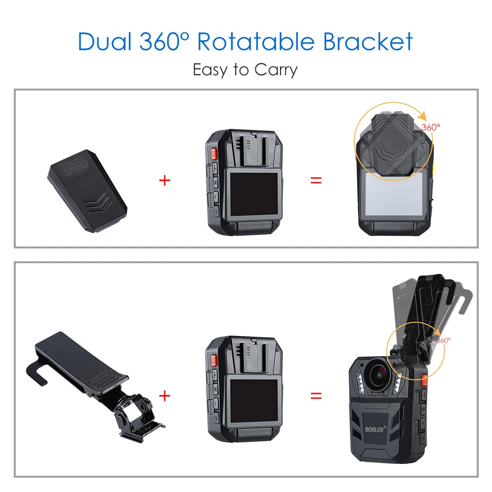 

BOBLOV WA7-D Ultra HD 1296P Video Camera Mini Camcorder Ambarella A7 Body Camera GPS Waterproof Wearable Camera Police