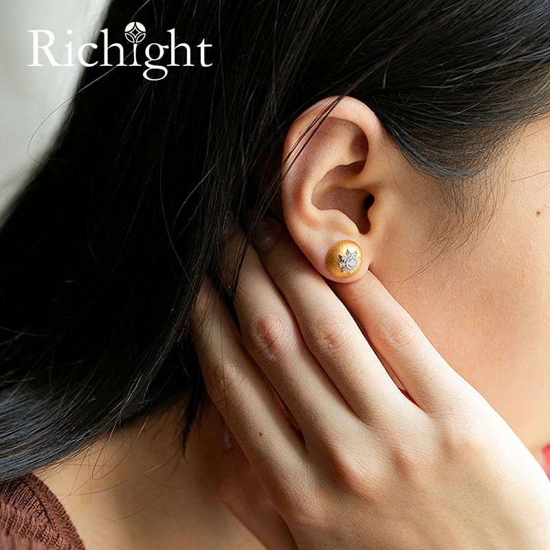 Женские винтажные серьги пусеты круглые из серебра S925 пробы с цирконием|Серьги| |